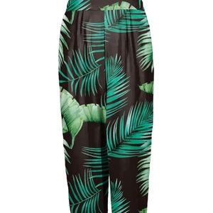 Tropical Leaf Print Women's Pants